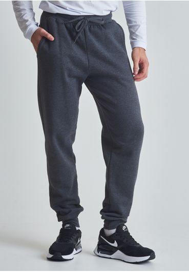 Calça básica moletom chumbo