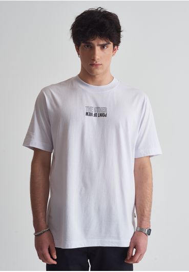 Camiseta em algodão estampa point of view