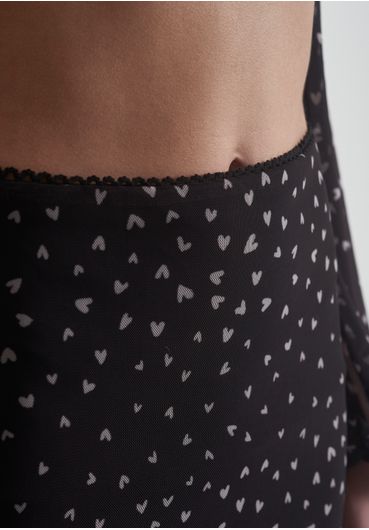 Saia de tule corações