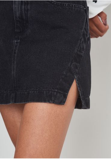 Saia jeans com fenda