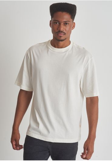 Camiseta básica over fit off white