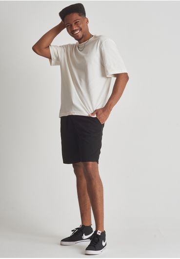 Camiseta básica over fit off white