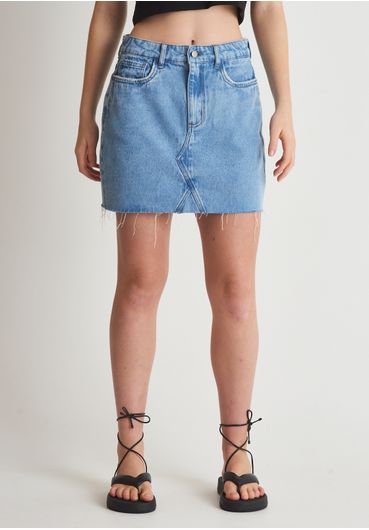 Saia jeans barra desfiada