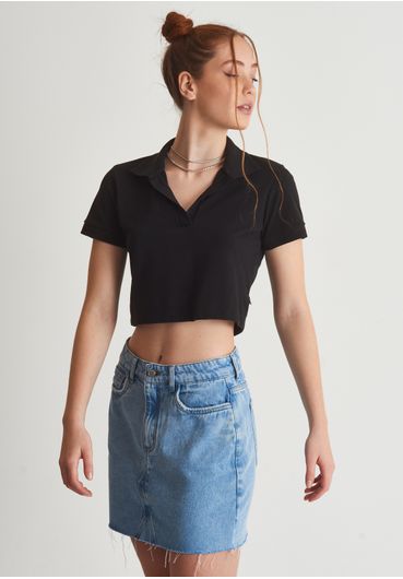 Saia jeans barra desfiada