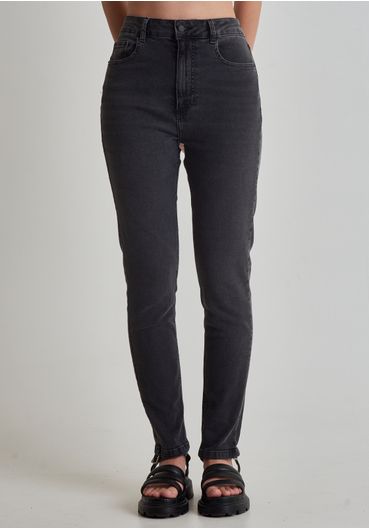 Calça jeans skinny cintura alta