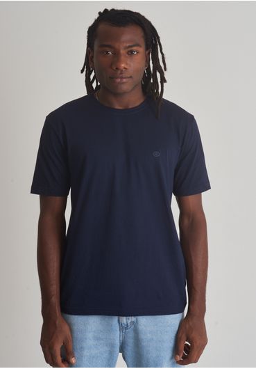 Camiseta básica manga curta azul marinho