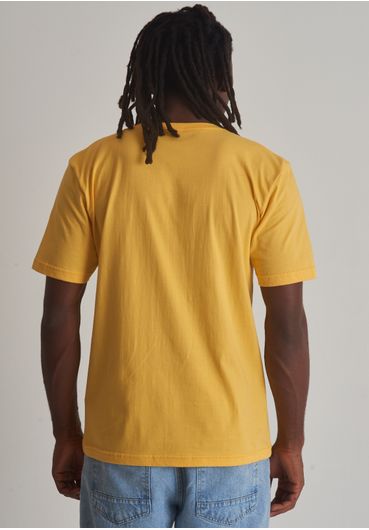 Camiseta básica gola redonda amarela