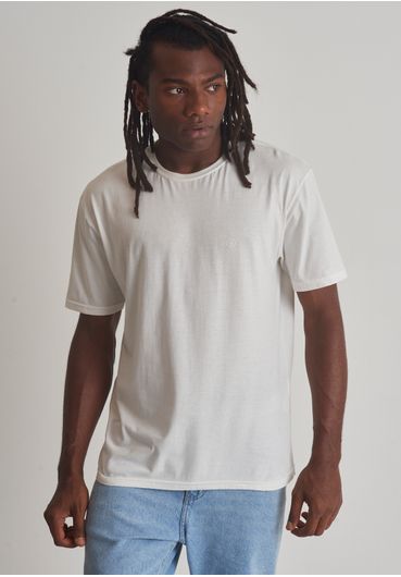 Camiseta básica gola redonda off white