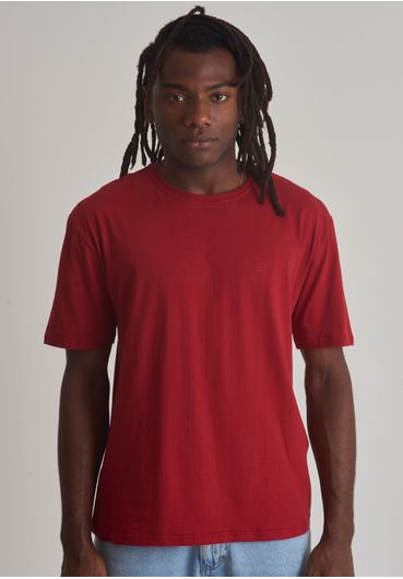Camiseta básica gola redonda vermelha