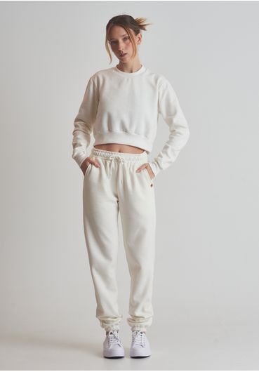 Calça básica moletom jogger off white