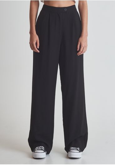 Calça de alfaiataria com pregas preta