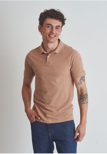 Camiseta polo básica piquet natural