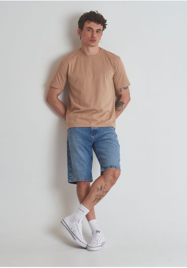 Camiseta básica gola redonda natural
