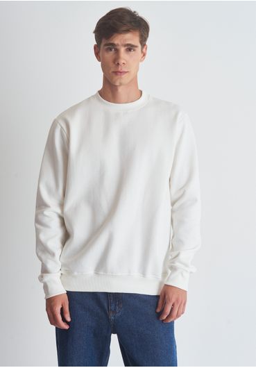 Moletom básico gola careca off white