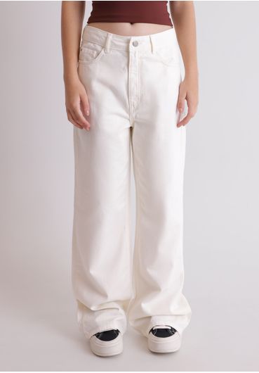 Calça Wide Leg em Sarja