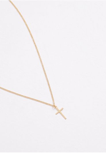 Colar metal banhado crucifixo