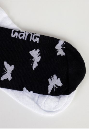 Kit meia soquete estampada borboletas