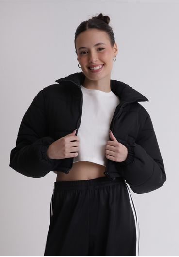 Jaqueta puffer cropped