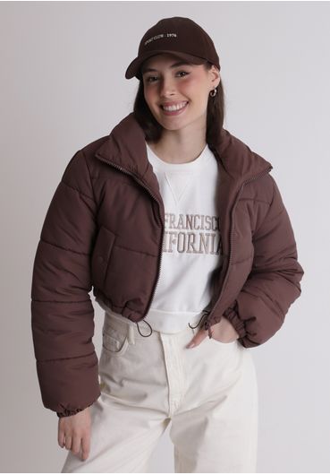 Jaqueta puffer cropped