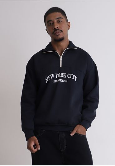 Moletom gola polo estampa New York city