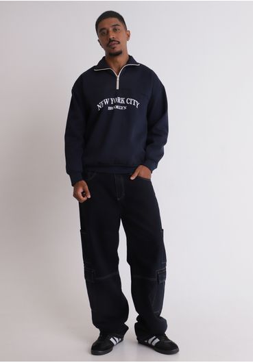 Moletom gola polo estampa New York city