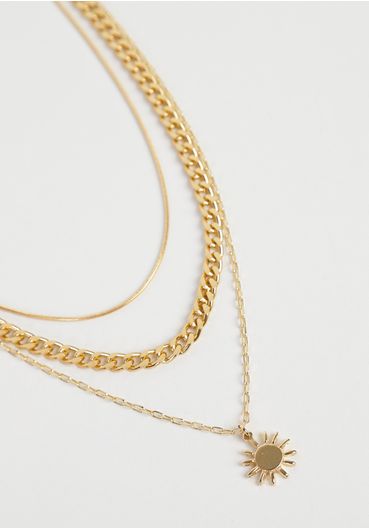 Conjunto colares pingente sol