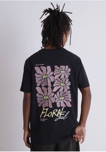 Camiseta oversized estampa flowers