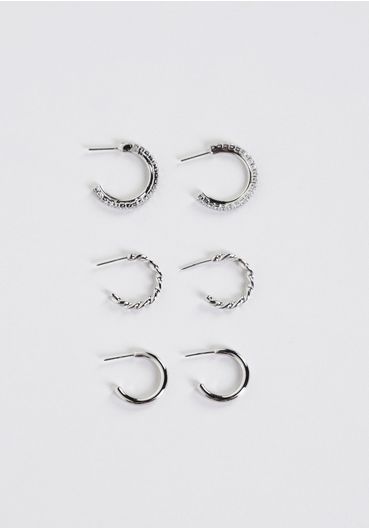 Kit brincos argola zircônia