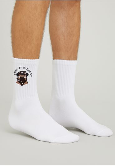 Meia estampada cowboy