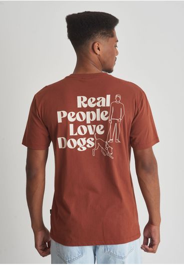 Camiseta algodão estampa real people love dogs