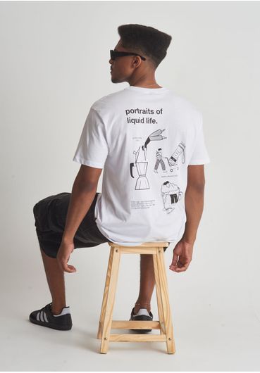 Camiseta de algodão estampa liquid life