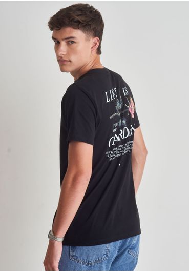 Camiseta algodão estampa garden