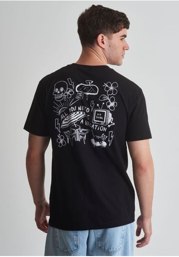 Camiseta em algodão estampa vacation