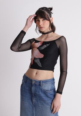 Blusa em tule ombro a ombro