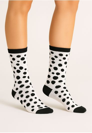 Meia feminina estampada dalmata