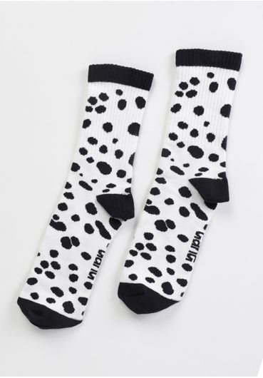 Meia feminina estampada dalmata