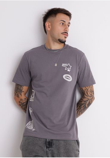 Camiseta em algodão estampa elementos
